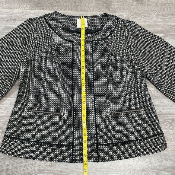 Sejour 3/4 Sleeve Zipper Front Tweed Jacket Blazer 14W - Picture 10 of 16